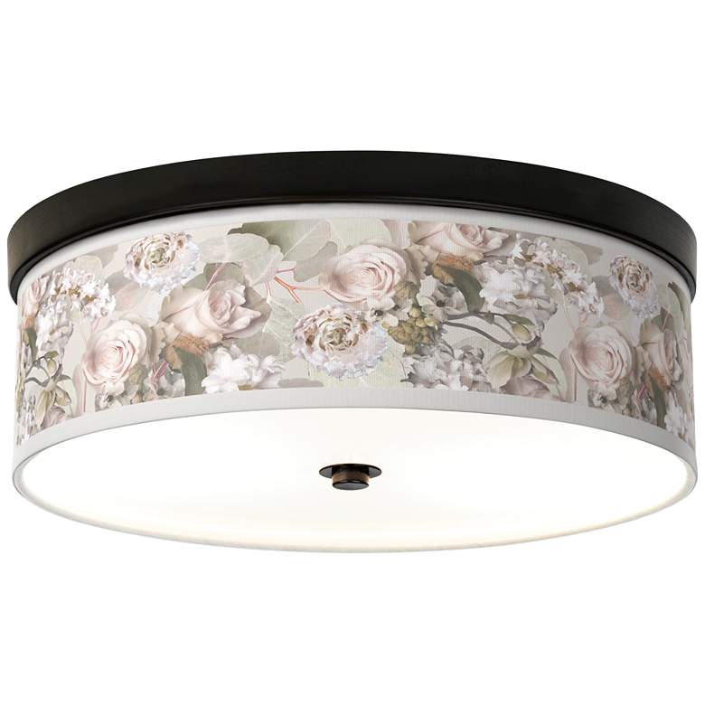 Image 1 Rosy Blossoms Giclee Energy Efficient Bronze Ceiling Light
