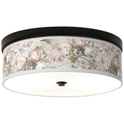 Rosy Blossoms Giclee Energy Efficient Bronze Ceiling Light