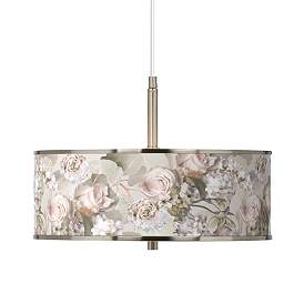 Image1 of Rosy Blossoms Giclee Glow 16" Wide Pendant Light