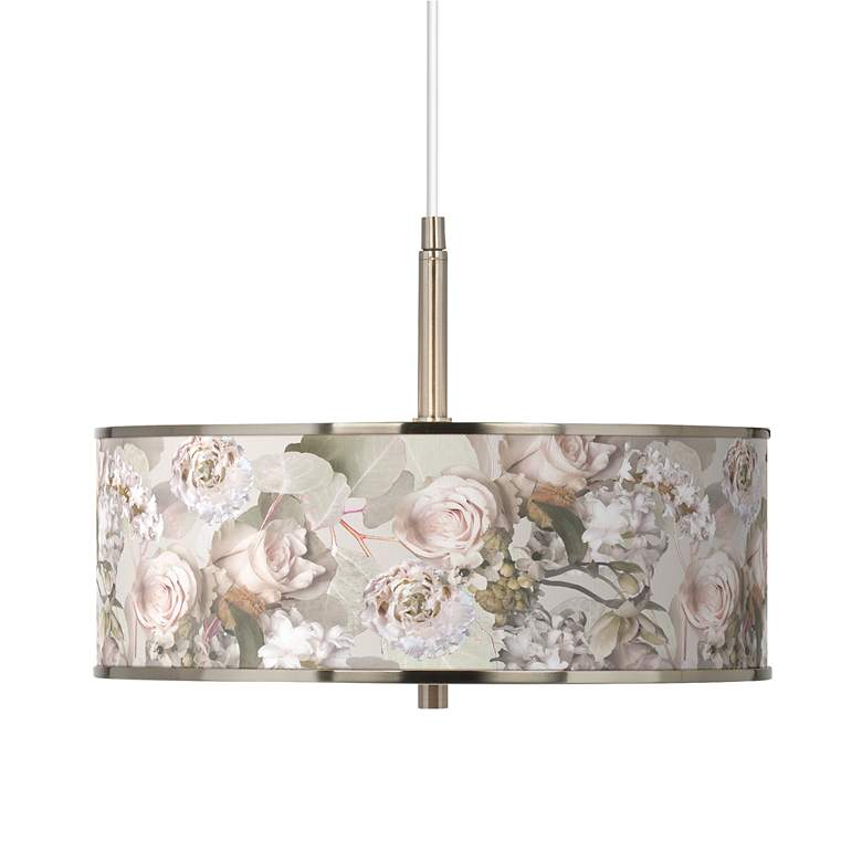 Image 1 Rosy Blossoms Giclee Glow 16" Wide Pendant Light