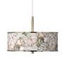 Rosy Blossoms Giclee Glow 16" Wide Pendant Light