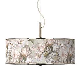 Image1 of Rosy Blossoms Giclee Glow 20" Wide Pendant Light