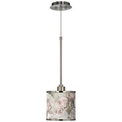 Rosy Blossoms Giclee Glow 7&quot; Wide Mini Pendant Light