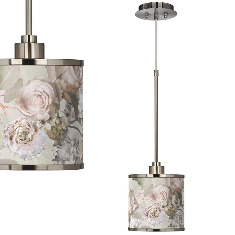 Image 1 Rosy Blossoms Giclee Glow 7 inch Wide Mini Pendant Light