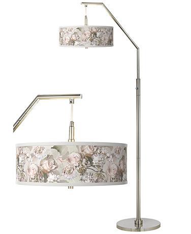 Rosy Blossoms Giclee Glow Arc Floor Lamp