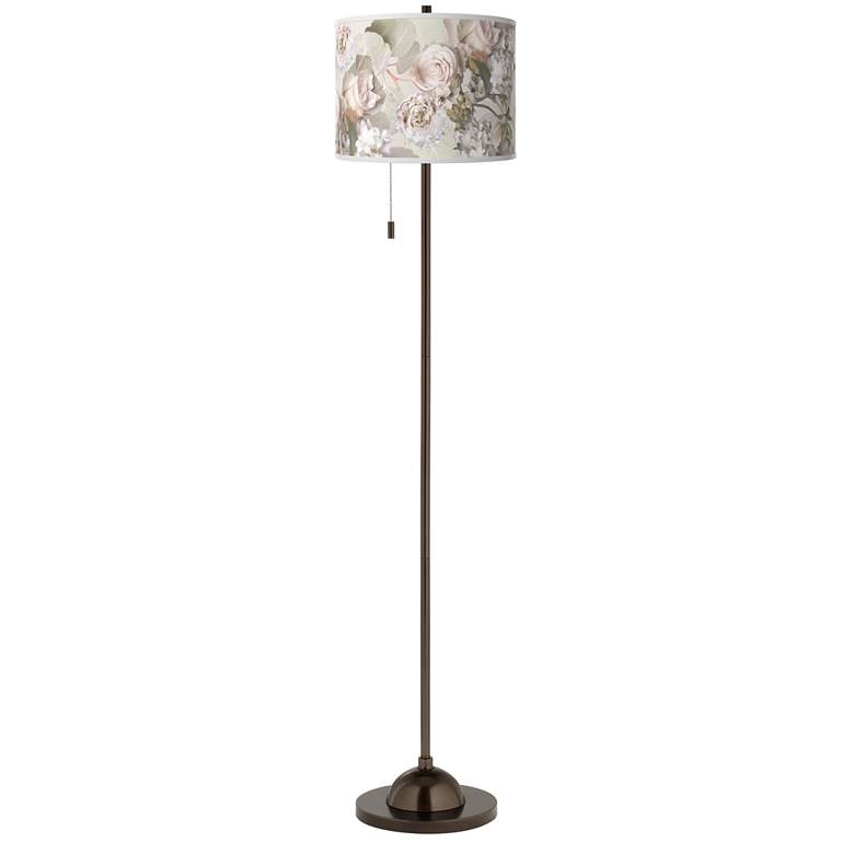 Image 2 Rosy Blossoms Giclee Glow Bronze Club Floor Lamp