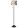 Rosy Blossoms Giclee Glow Bronze Club Floor Lamp