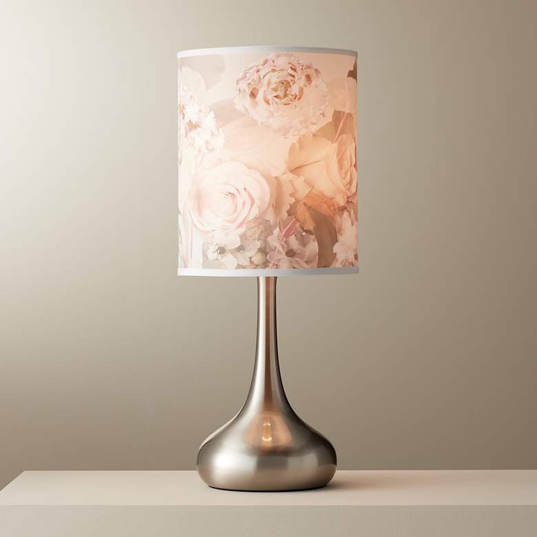 Image 4 Rosy Blossoms Giclee Modern Cottage Droplet Table Lamp more views