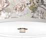 Rosy Blossoms Giclee Nickel 10 1/4" Wide Ceiling Light