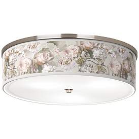 Image1 of Rosy Blossoms Giclee Nickel 20 1/4" Wide Ceiling Light