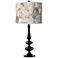 Rosy Blossoms Giclee Paley Black Table Lamp