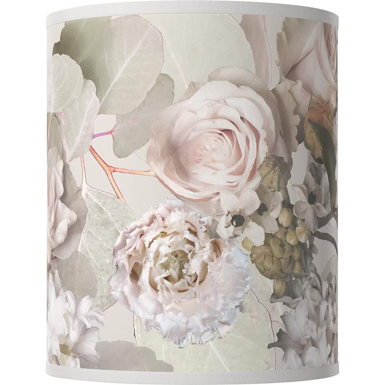 Image 1 Rosy Blossoms Pattern Giclee Glow Tall Drum Lamp Shade 10x10x12 (Spider)