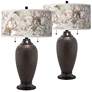 Rosy Blossoms Zoey Oil-Rubbed Bronze Table Lamps Set of 2