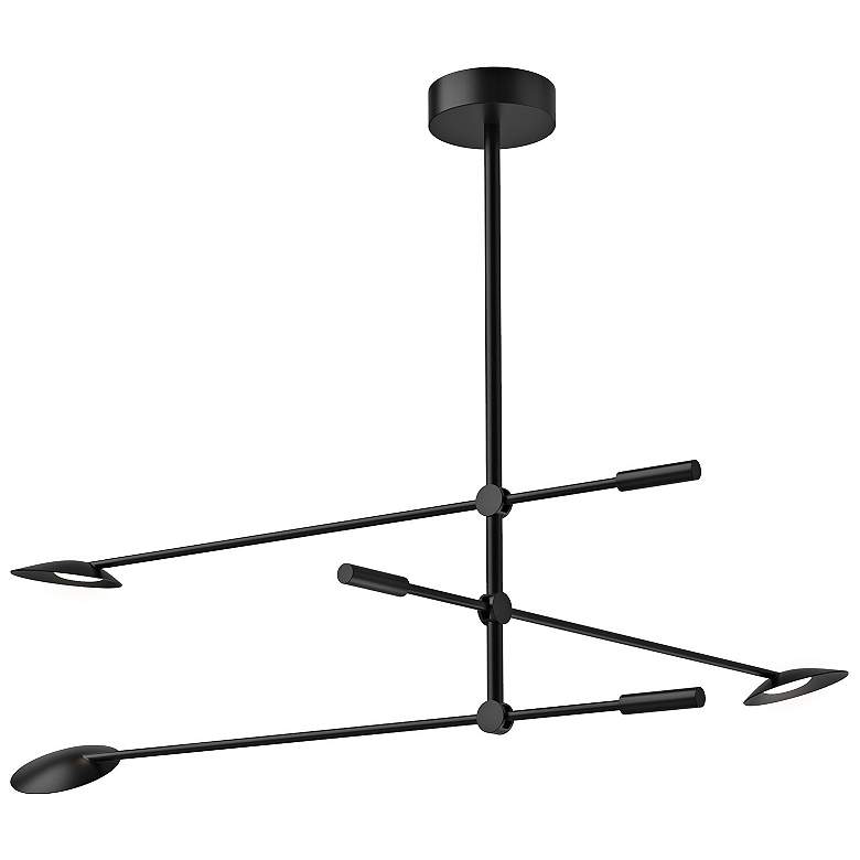 Image 1 Rotaire 32 1/2" Wide Black 3-Light LED Chandelier