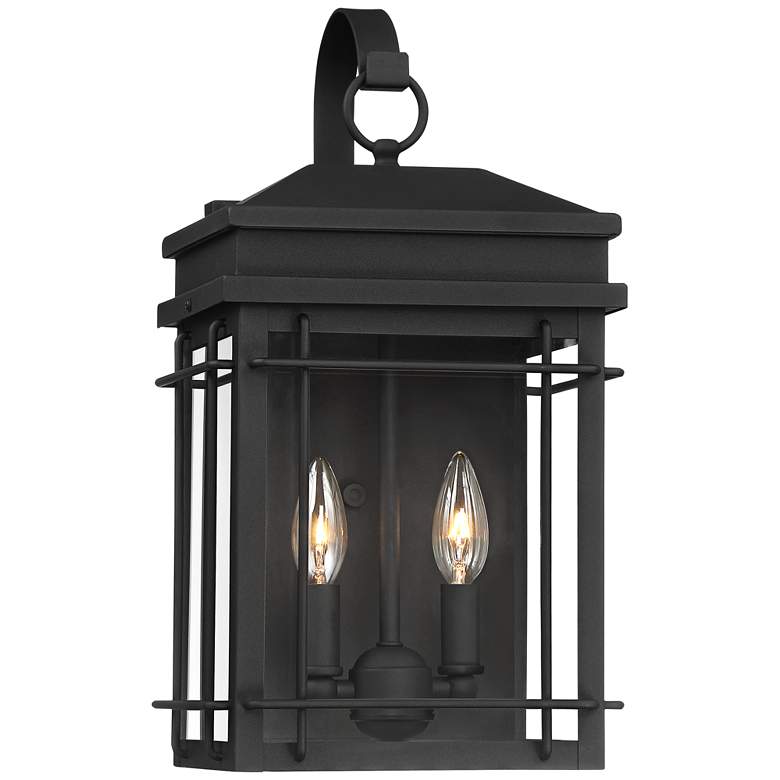 Rotherfield 17&quot; High Textured Black Outdoor Wall Light