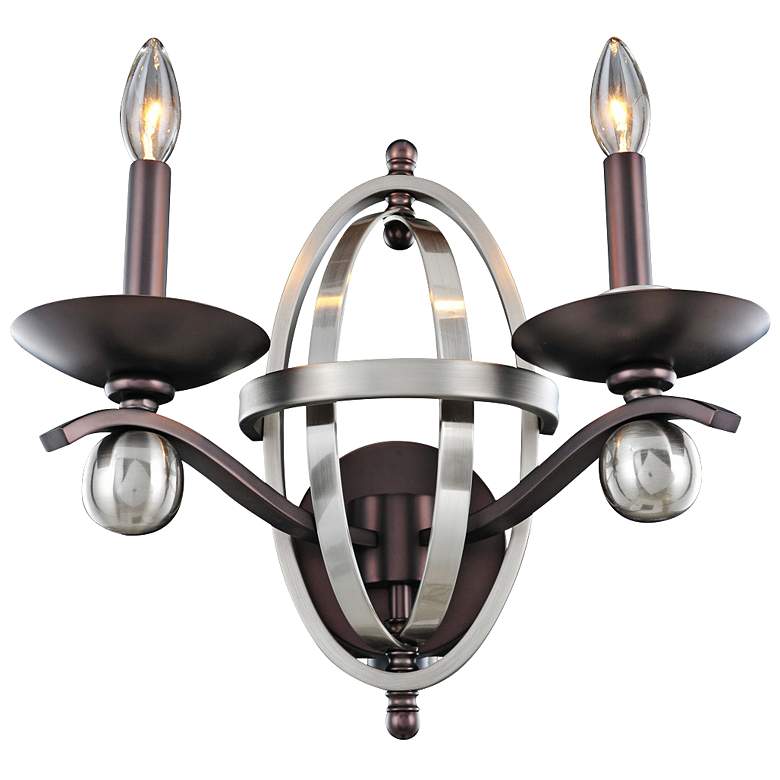 Image 1 Rothwell 14 1/2" Satin Nickel 2-Light Wall Sconce