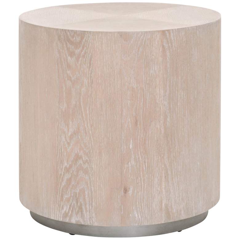 Image 1 Roto 22" Wide Natural Gray Oak Wood Round End Table