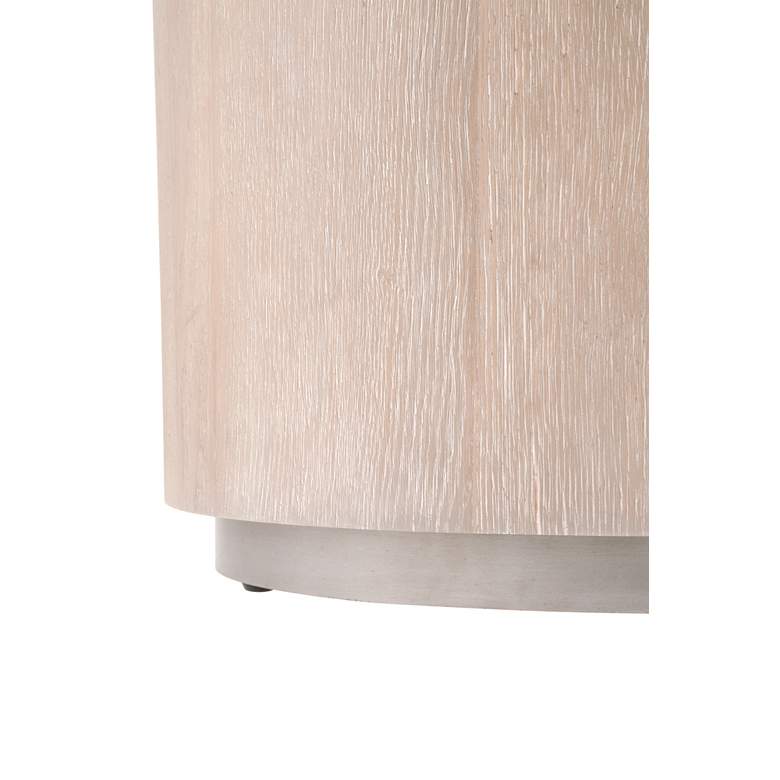 Image 3 Roto 22" Wide Natural Gray Oak Wood Round End Table more views