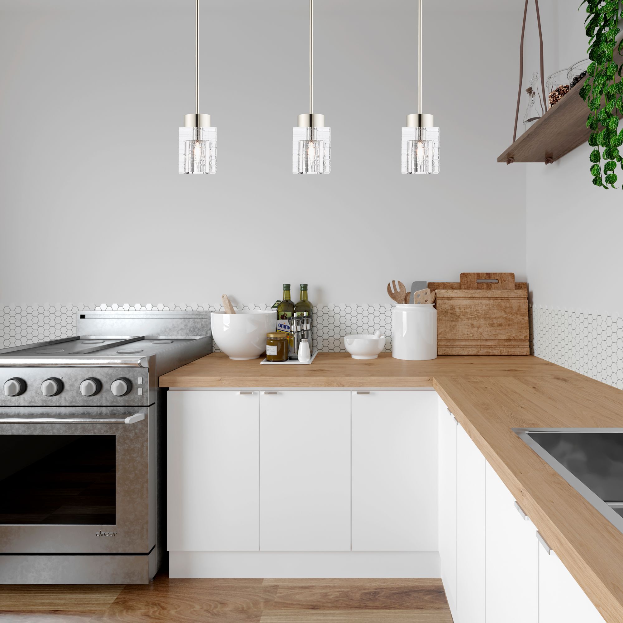 Rotterdam 1 Light Polished Nickel Mini Pendant