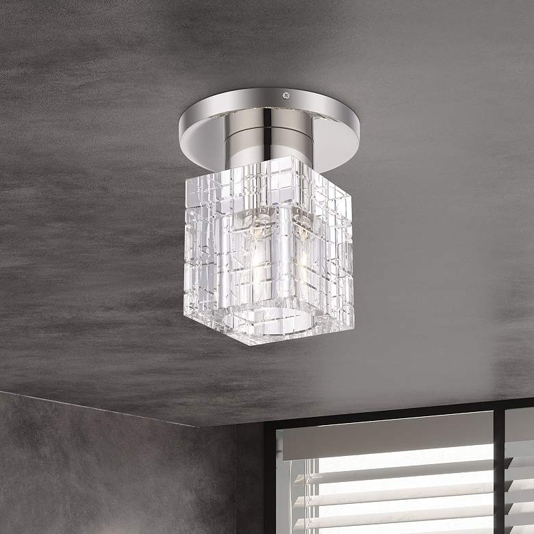 Image 1 Rotterdam 7" Wide Polished Nickel Ceiling Light
