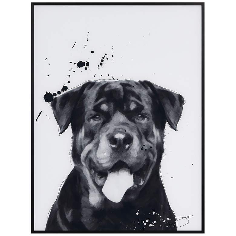 Image 2 Rottweiler 24"x18" Rectangular Printed Glass Framed Wall Art