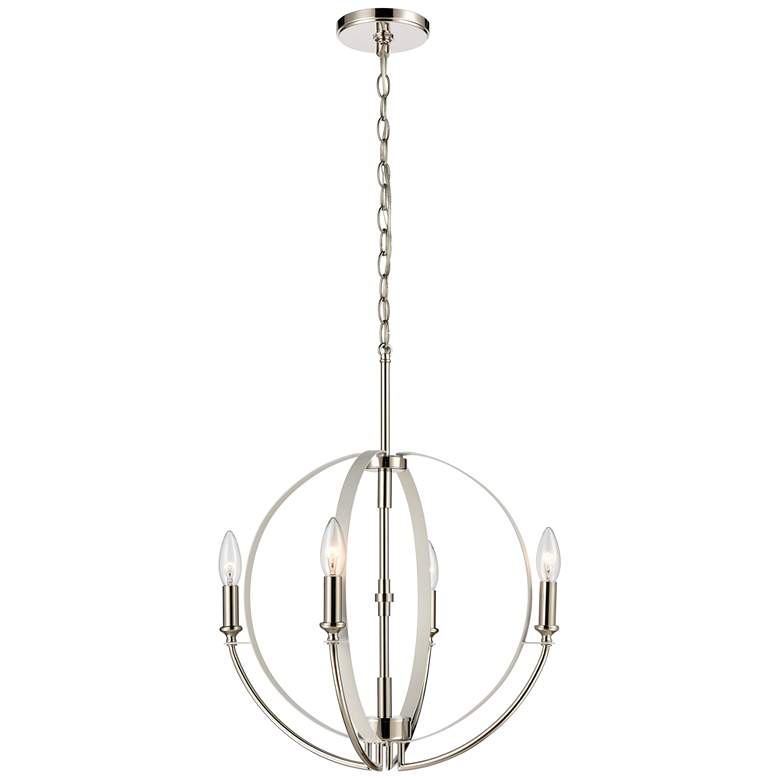 Image 1 Rotunde 18" Wide 4-Light Chandelier - Matte White