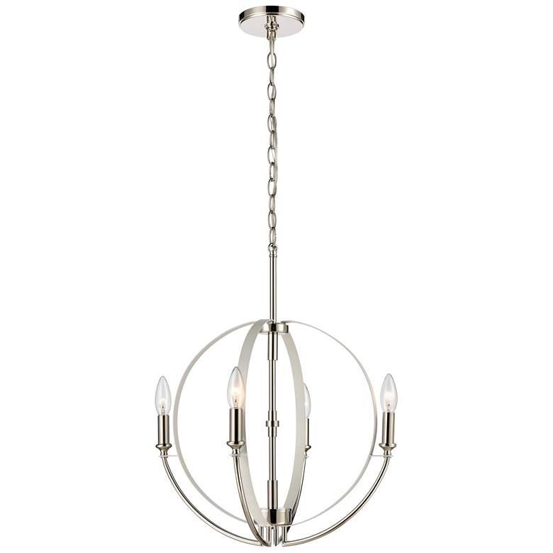 Image 1 Rotunde 18 inch Wide 4-Light Chandelier - Matte White