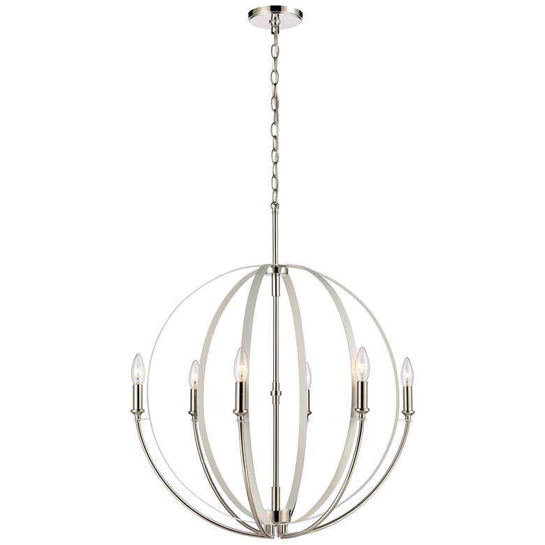 Image 1 Rotunde 26" Wide 6-Light Chandelier - Matte White
