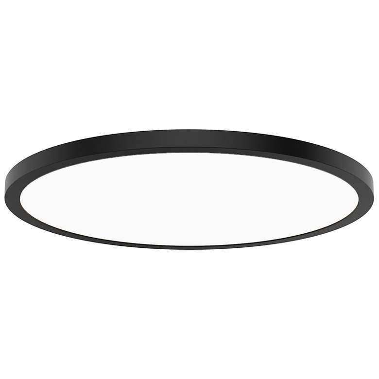 Image 1 Round 1"H x 24"W 1-Light Flush Mount in Black