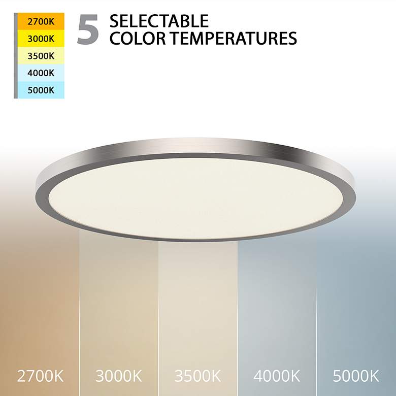 Image 2 Round 1"H x 24"W 1-Light Flush Mount in Bronze more views