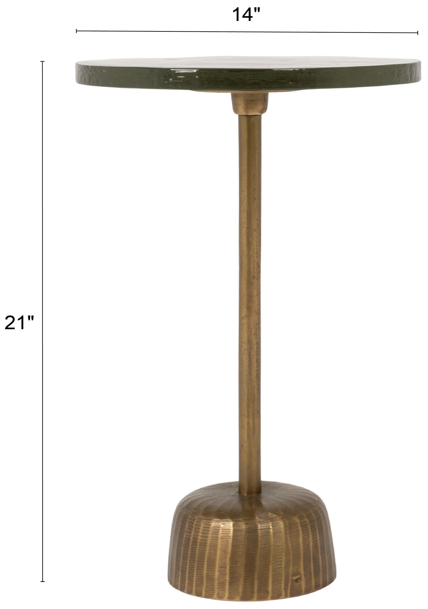 Image 2 Round Accent Table, Distressed Bronze Aluminum and Clear Glass more views