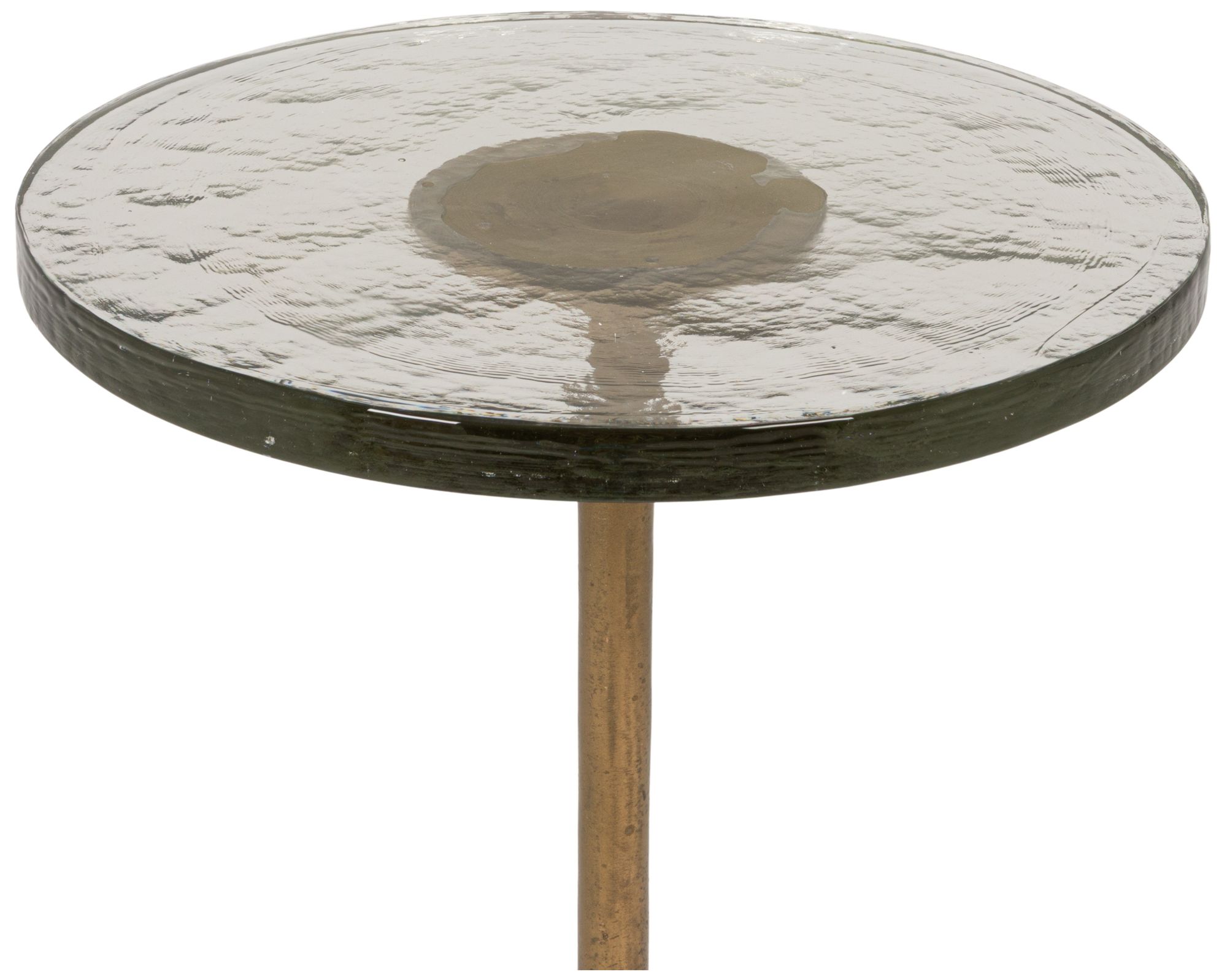 Image 6 Round Accent Table, Distressed Bronze Aluminum and Clear Glass more views