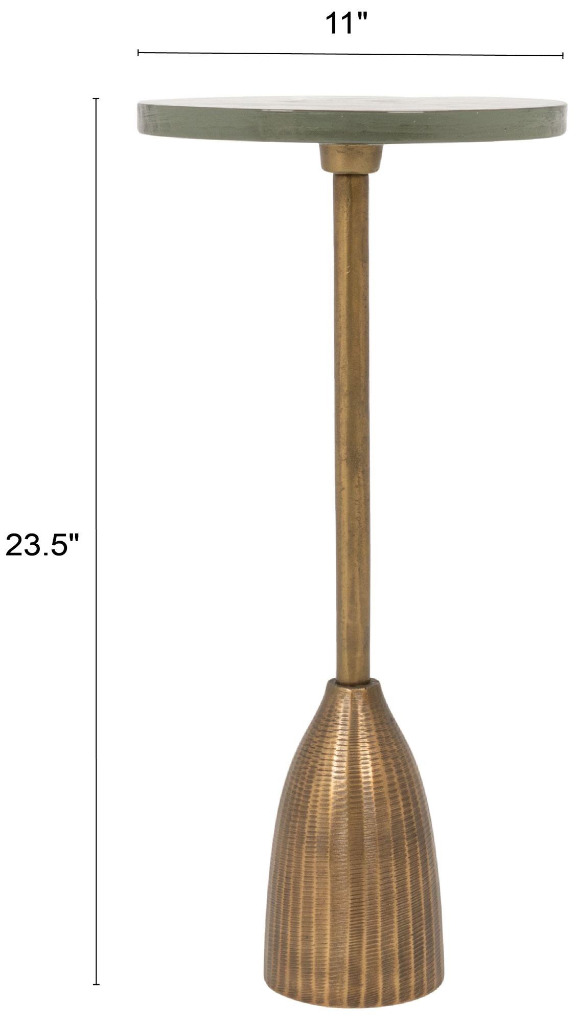 Image 2 Round Accent Table, Distressed Bronze Aluminum and Clear Glass more views