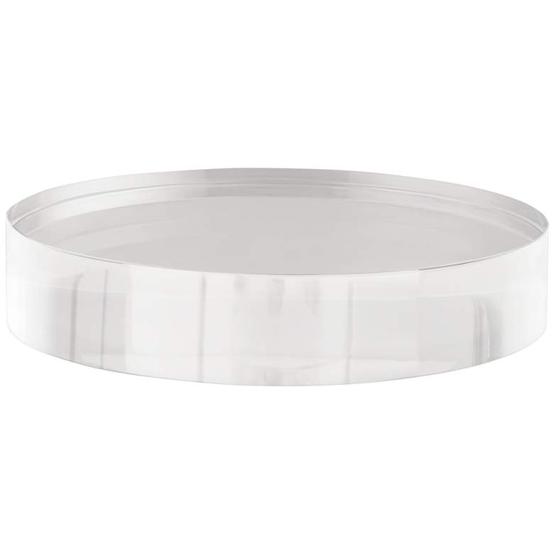Image 1 Round Acrylic 8 inch Wide x 1 1/2 inch High Pedestal Lamp Riser