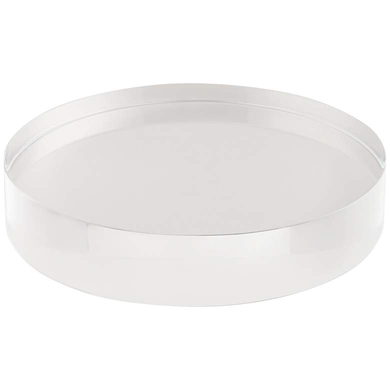 Image 2 Round Acrylic 8" Wide x 1 1/2" High Pedestal Lamp Riser more views