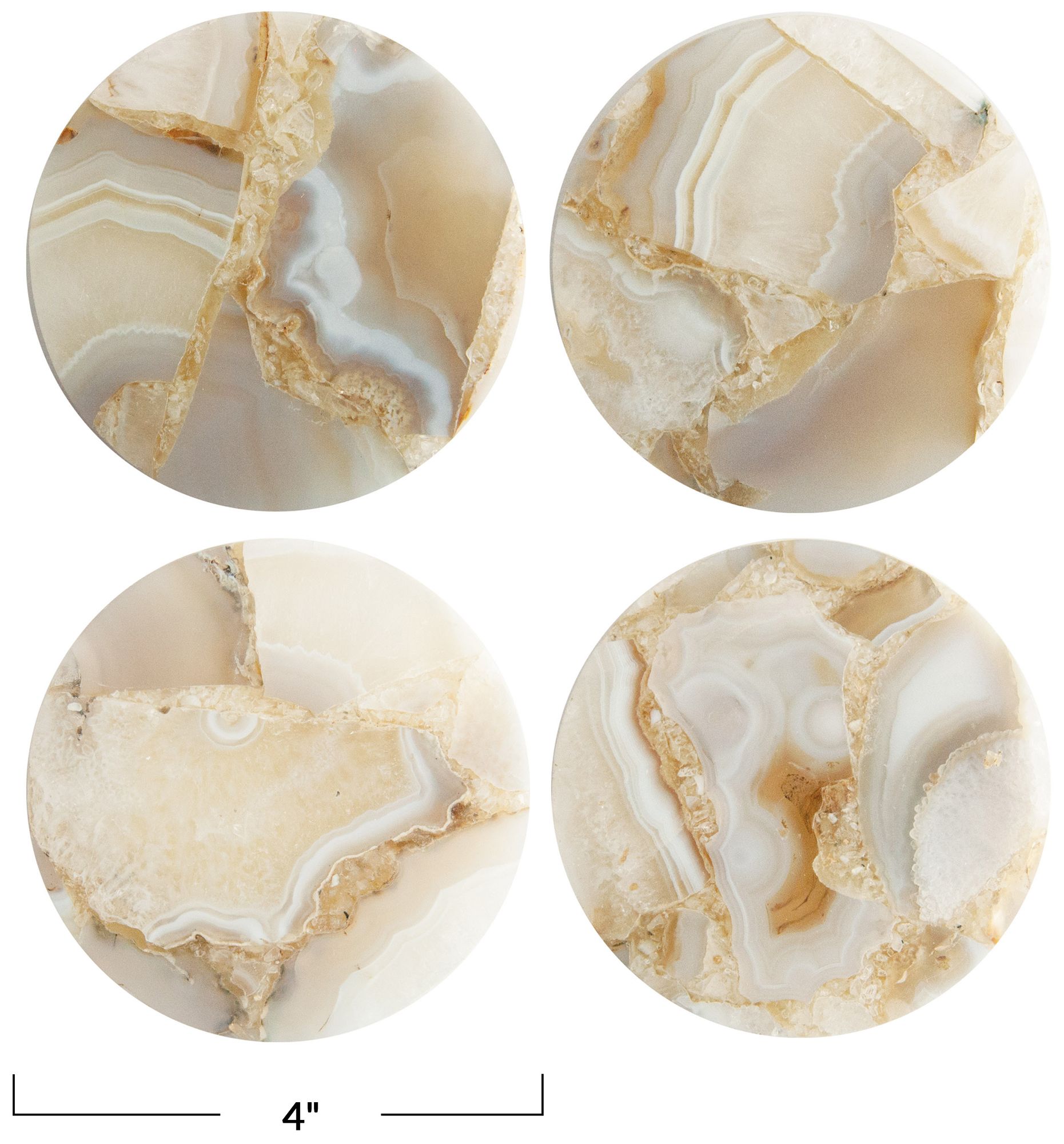 Image 2 Round Agate Coasters, Multicolor, Set of 4 more views