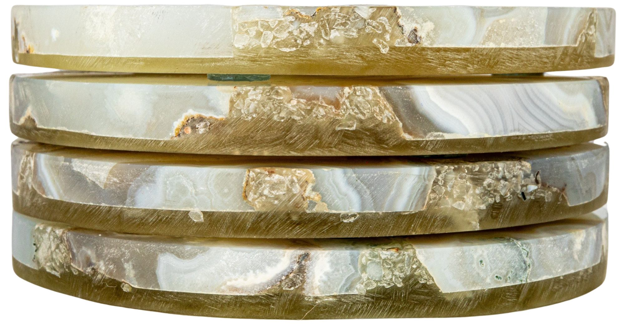 Image 3 Round Agate Coasters, Multicolor, Set of 4 more views