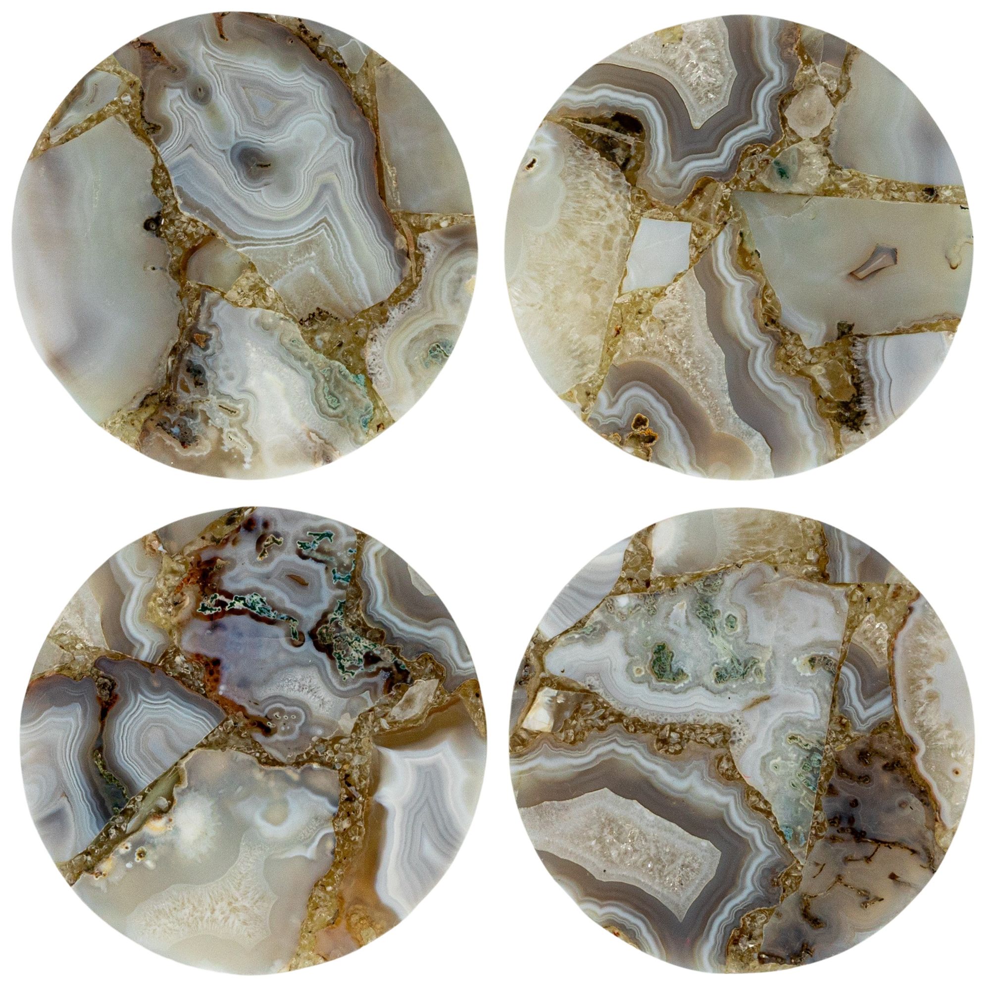 Image 6 Round Agate Coasters, Multicolor, Set of 4 more views