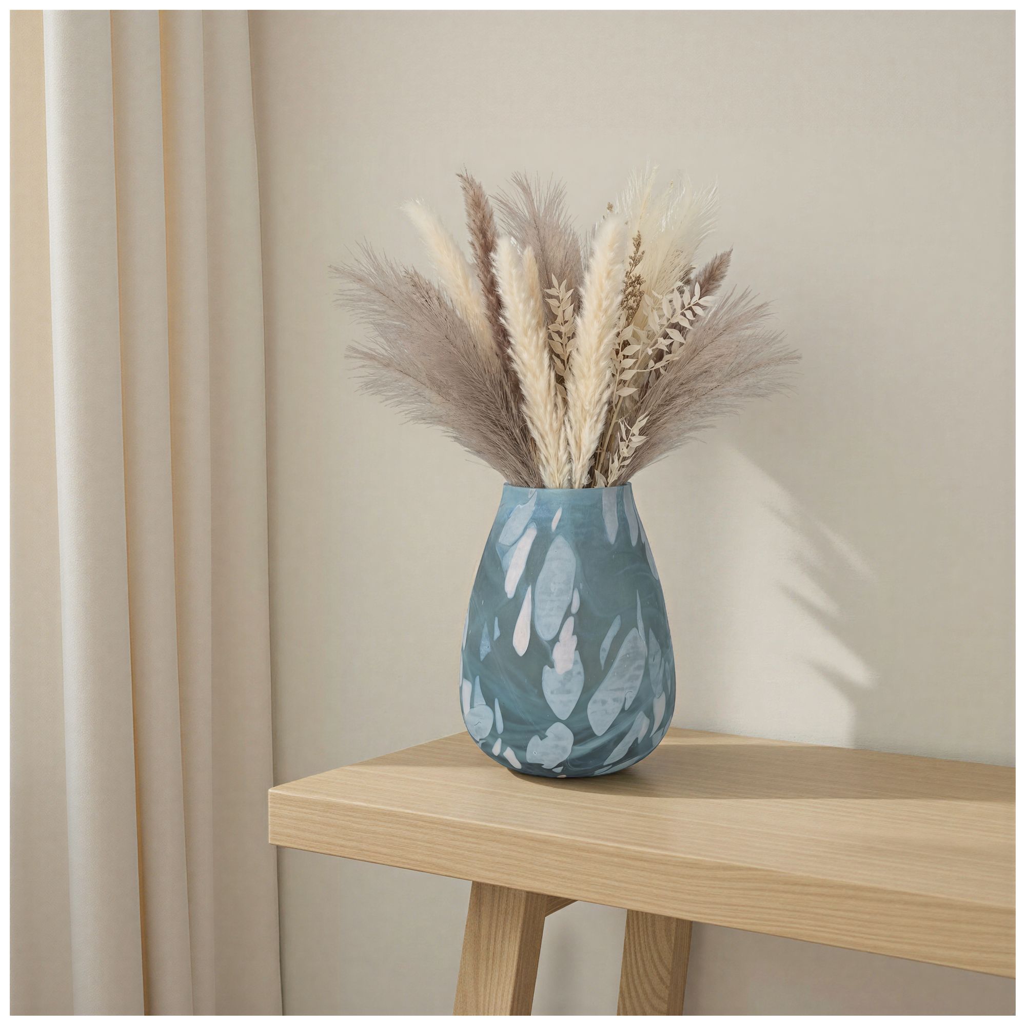 Image 3 Round Art Glass Vase, Multicolor more views