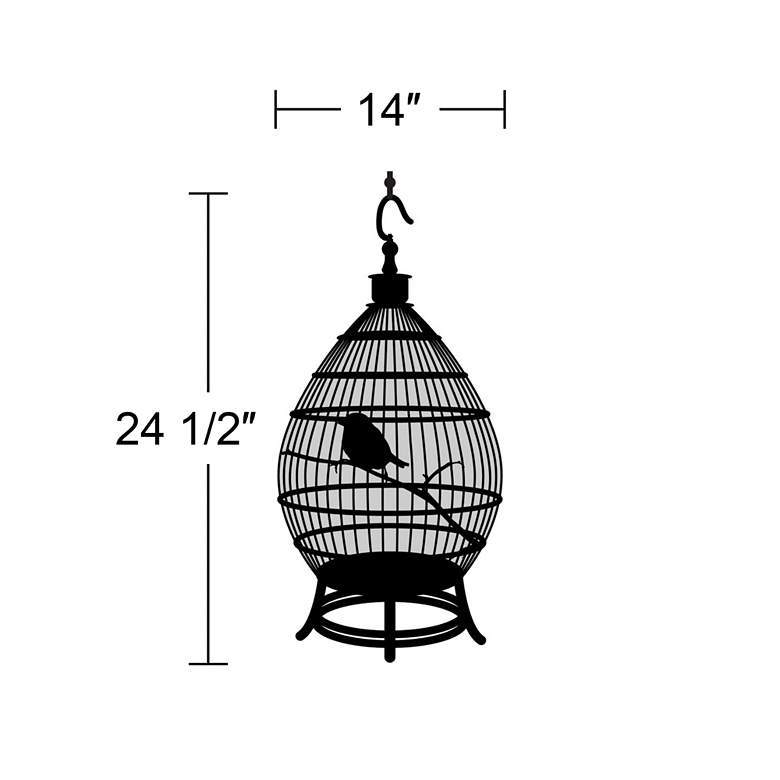 Image 3 Round Bird Cage Black Wall Decal more views