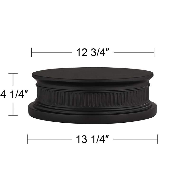 Image 5 Round Black Finish 12 3/4" x 4 1/4" Pedestal Lamp Riser more views