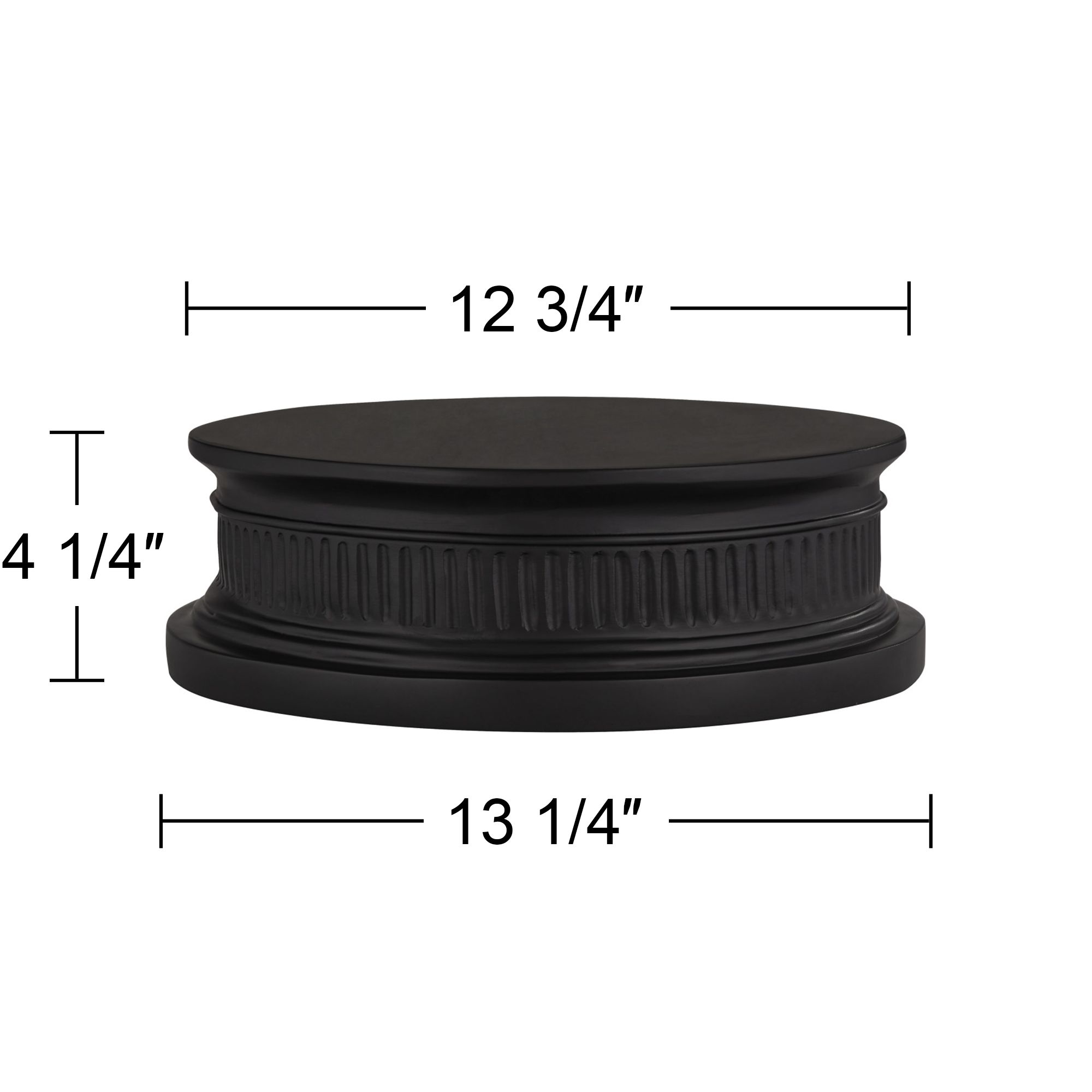Image 5 Round Black Finish 12 3/4" x 4 1/4" Pedestal Lamp Riser more views