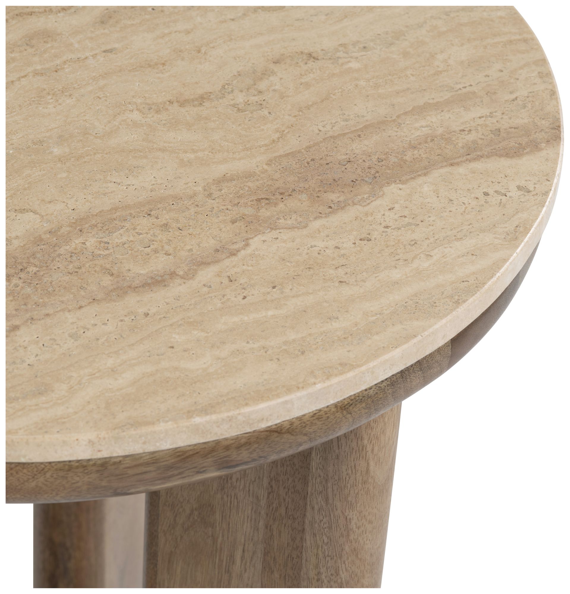 Image 2 Round Brown Wooden Accent_End Table more views