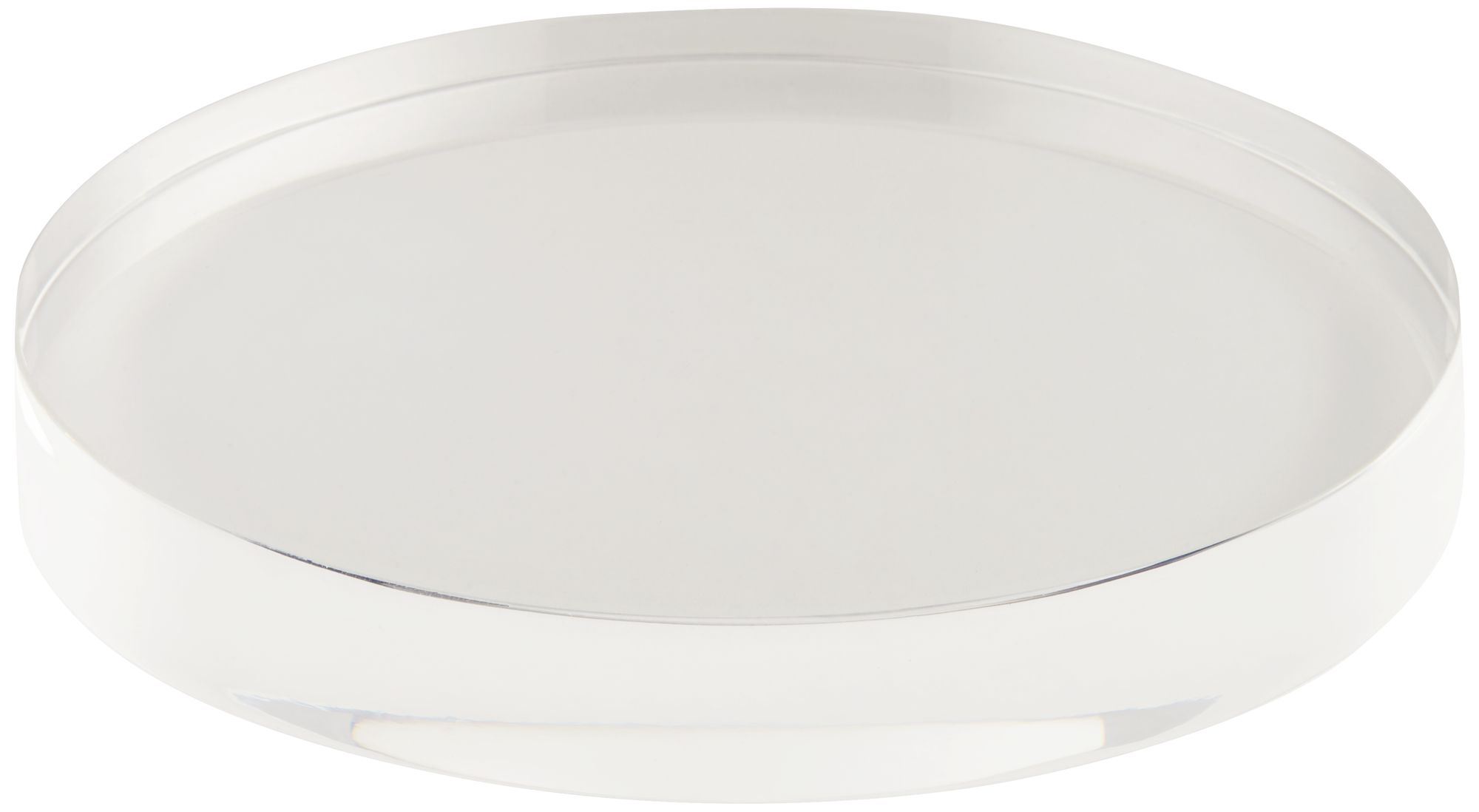 Image 2 Round Clear Acrylic 7" Wide x 1" High Pedestal Lamp Riser Stand more views