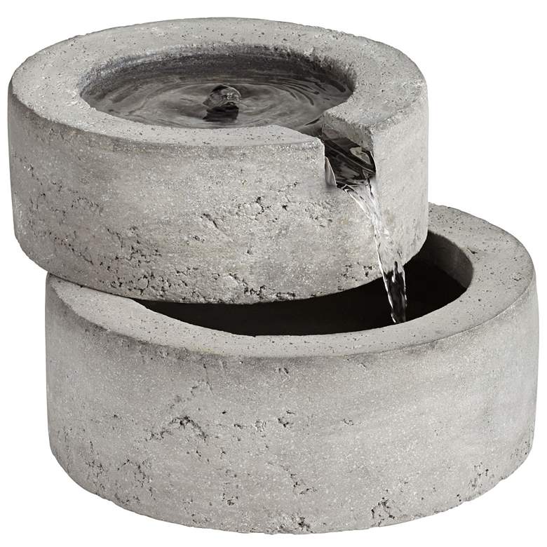 Image 1 Round Concrete Outdoor 11 1/2 inch wideTabletop Fountain