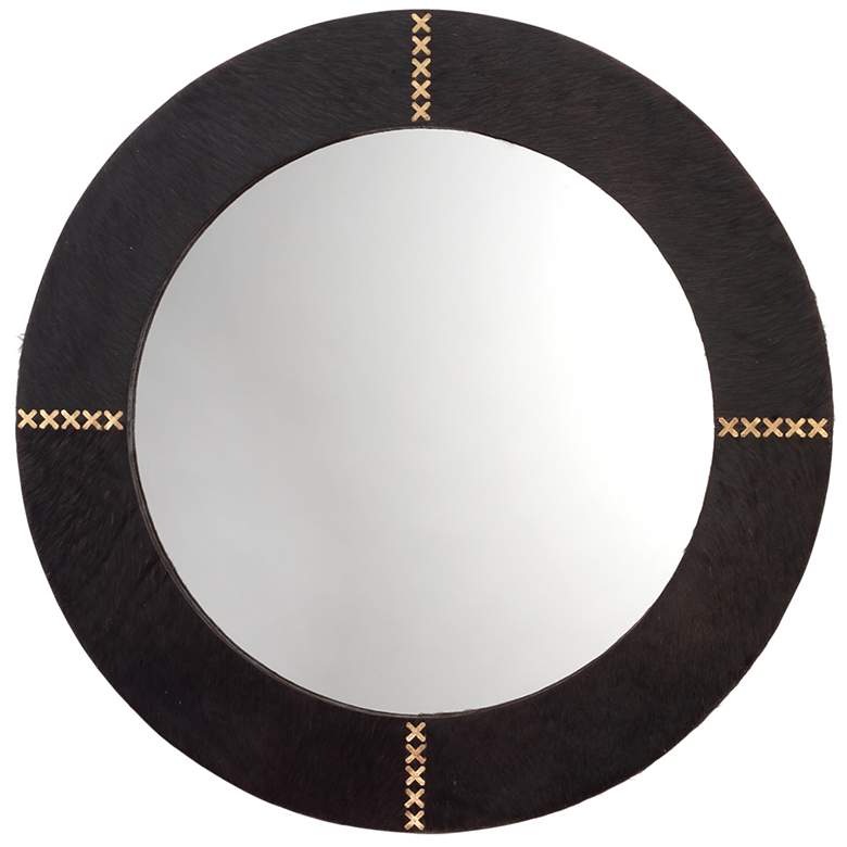 Image 1 Round Cross Stitch 36" Round Mirror, Espresso Hide