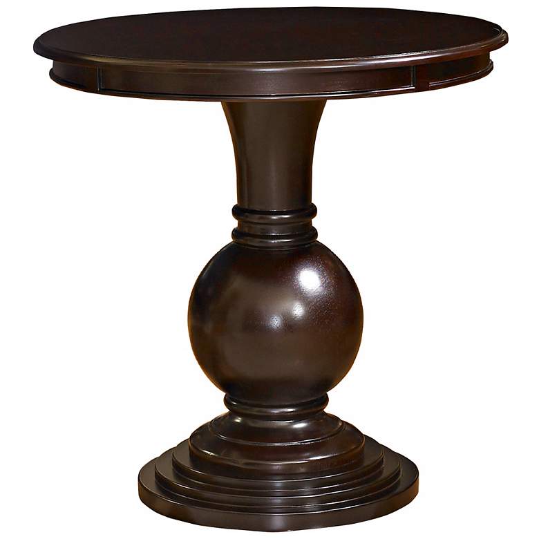 Image 1 Round Espresso Wood Accent Table