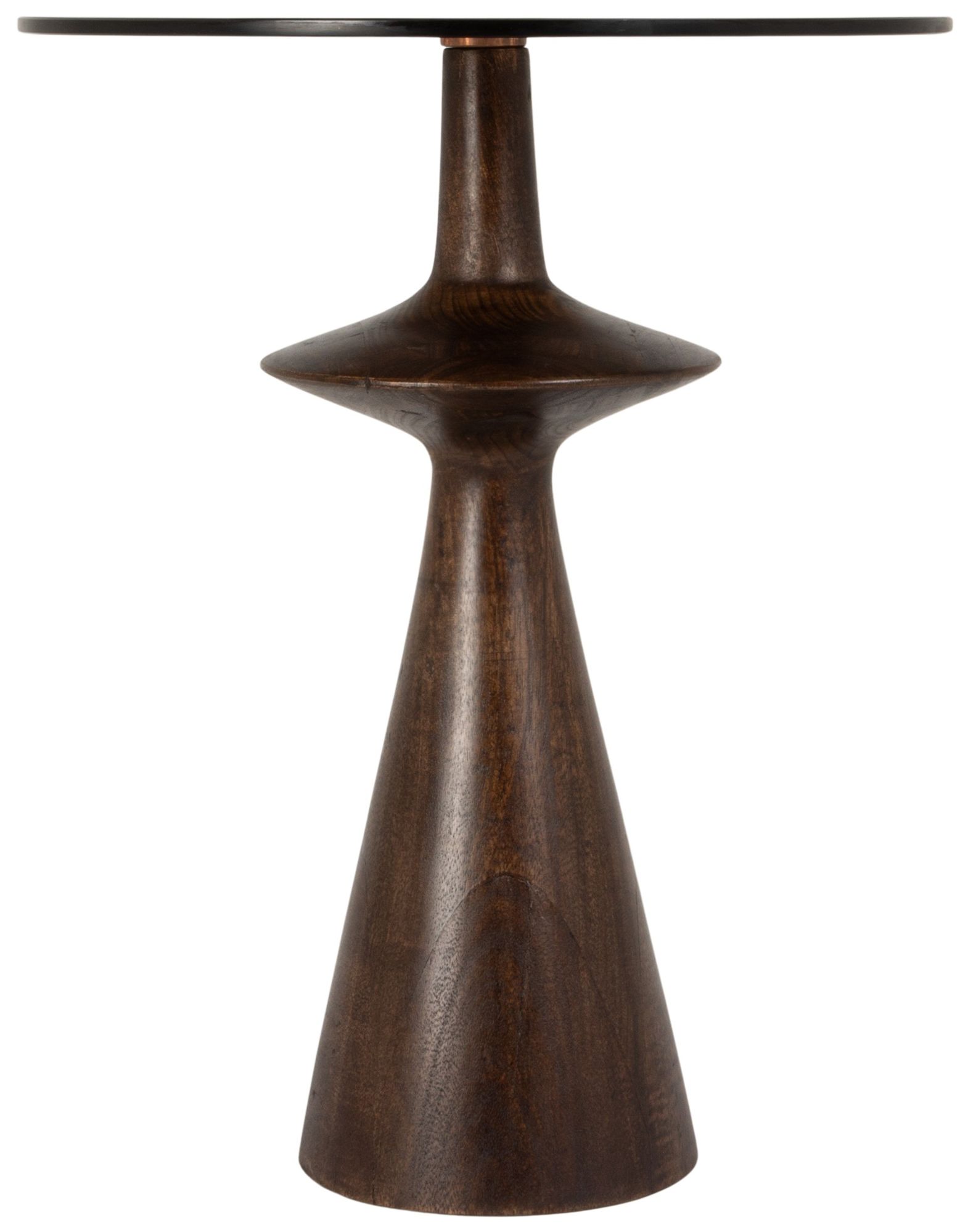 Image 5 Round Glass and Mango Wood Accent Table, Brown more views