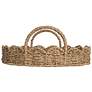 5_Round Handwoven Seagrass Tray with Scalloped Edge and Handles, Natural more views