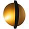 Round Indi 15 1/4" High Black and Gold LED Wall Sconce